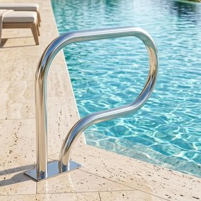 Corrimão de Piscina, 82,5 x 57 cm, Aço Inoxidável, Prateado