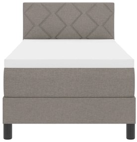 Cama Box Spring com Colchão Taupe 80x200 cm Tecido