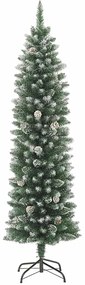 Árvore de Natal artificial fina com suporte PVC 180 cm