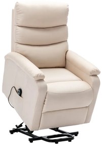 vidaXL Poltrona elevatória tecido cor creme