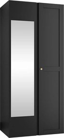 Roupeiro Hartford 396, Preto, 186x74x44cm, 54 kg, Portas para roupeiro: Com dobradiças, Número de prateleiras: 2, Número de prateleiras: 2