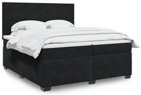 vidaXL Cama com molas/colchão 200x200 cm veludo preto