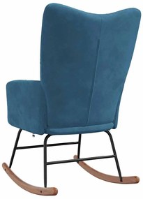 Cadeira de baloiço veludo azul