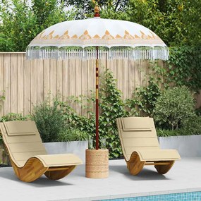 vidaXL Parasol Balinês Creme (210-220) x 260 cm