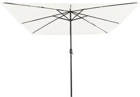 Parasol Quadrado para Jardim com Luzes LED 295x245 cm Branco Areia