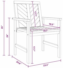 Conjunto de Lounge para Jardim de 4 Peças de Madeira Sólida de Acácia