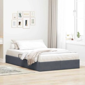 vidaXL Cama com Armazenamento Cinza Escuro 120 x 200 cm Veludo