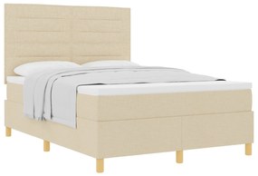 Cama Box Spring com Colchão Creme 160x200 cm Tecido
