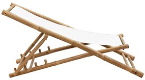 Espreguiçadeira de exterior em bambu e lona