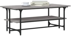 Mesa de centro 100x50x40cm derivados de madeira cinzento sonoma