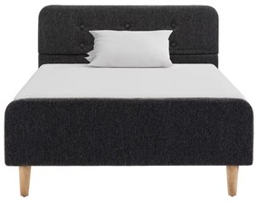 Estrutura de cama 90x200 cm serapilheira cinzento-escuro