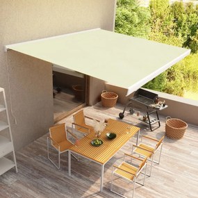vidaXL Toldo manual com caixa 400x300 cm creme