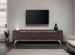 Móvel de TV D1 – Preto e Nogueira – 180 cm x 48,6 cm x 35 cm