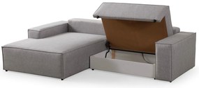 Sofá-Cama de Canto Pırlo – Cinzento Claro – 260x78x170 cm