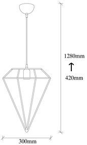 Candeeiro Suspenso Elmas – Preto – 30 x 30 cm