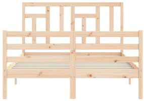 Estrutura de cama com cabeceira 140x200 cm madeira maciça
