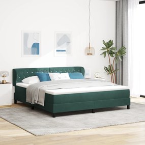 Cama Box Spring vidaXL com Colchão Verde Escuro 180x200 cm em Veludo