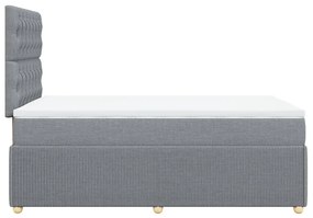 Cama boxspring com colchão 120x190 cm tecido cinzento-claro