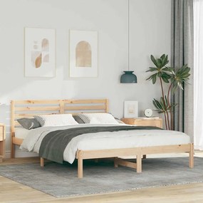 Estrutura da Cama com cabeceira Castanho 140 x 200 cm