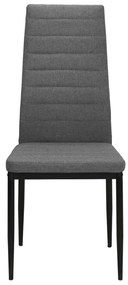 Cadeiras de jantar 4 pcs tecido cinzento-claro