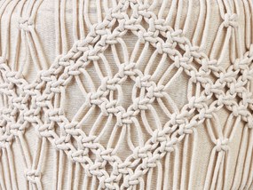 Tamborete em algodão estilo macramé creme MANZAI Beliani