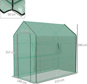 Lona de substituição para estufa de jardim (NÃO INCLUIDA) 140 x 213 x 190 cm com janela e porta anti-UV para o jardim Verde