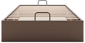 Estrutura de cama otomana sem colchão 90x200 cm castanha