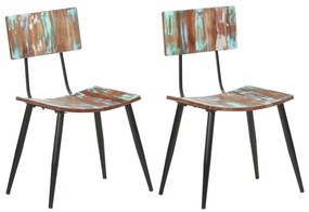 vidaXL Cadeiras de jantar 2 pcs madeira recuperada maciça