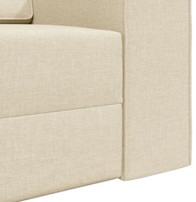Sofá Cama 2-em-1 Creme 245x150x60.5 cm Tecido