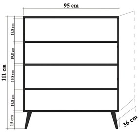 Armário Multiusos Multilux – Carvalho Sonoma – 95x111x36 cm