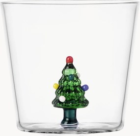 Copo em vidro de borossilicato artesanal com figura de árvore de Natal Christmas Tales