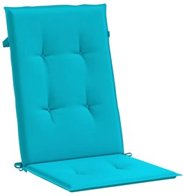 Almofadões cadeira de encosto alto 4 pcs tecido turquesa