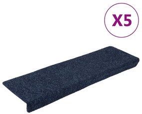 vidaXL Tapetes de escada 5 pcs 65x21x4 cm tecido agulhado antracite