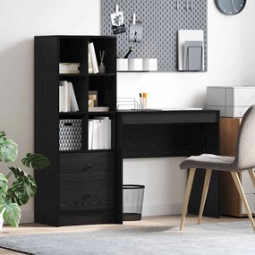 vidaXL Mesa com Armazenamento 2 pcs Carvalho preto 80 x 40 x 76 cm