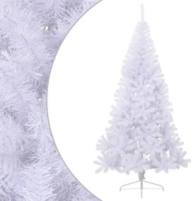 Meia árvore de Natal artificial com suporte 240 cm PVC branco