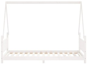 Estrutura de cama infantil 90x190 cm pinho maciço branco