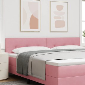 Cabeceira LED vidaXL com Botões em Tufo Rosa 100 cm em Veludo