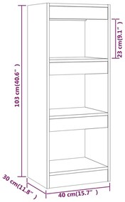 Estante/divisória 40x30x103 cm contraplacado carvalho castanho