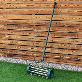 Rolo Aerador de relva para jardim Aerador de relva para jardim Escarificador de relva com cabo longo 45 x 21 x 126 cm verde