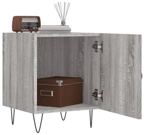 Mesa cabeceira 2pcs 40x40x50 cm madeira processada cinza sonoma