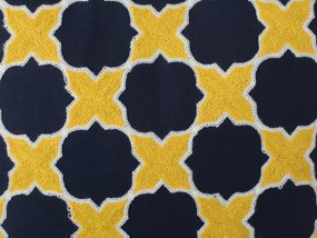 Conjunto de 2 almofadas decorativas amarelas e azuis 45 x 45 cm MUSCARI Beliani