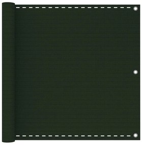 Tela de varanda 90x500 cm PEAD verde-escuro
