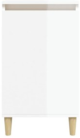 Mesa de cabeceira 40x35x70cm derivados madeira branco brilhante