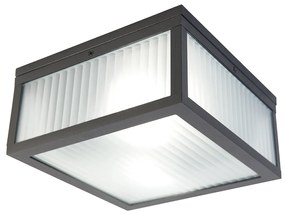 Plafon de exterior inteligente preto com vidro canelado incl. WiFi A60 - Charlois