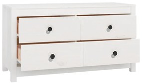 Armário de apoio 100x40x54 cm pinho maciço branco