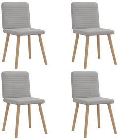 Cadeiras de jantar 4 pcs tecido cinza nuvem