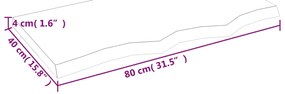Prateleira de parede 80x40x(2-4) cm carvalho tratado castanho