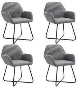 vidaXL Cadeiras de jantar 4 pcs tecido cinzento-escuro