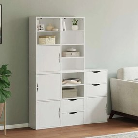 vidaXL Móveis de apoio 5 pcs ODDA pinho de madeira maciça branco