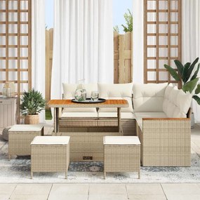 Sofá de Jardim de 9 Peças com Almofadas